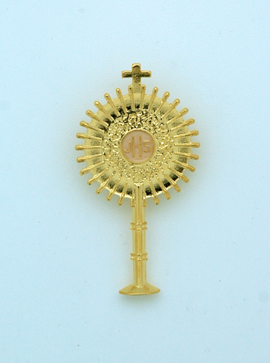 BA49476 - Brazilian Large Monstrance Pin, Gold, 2 1/4 in.