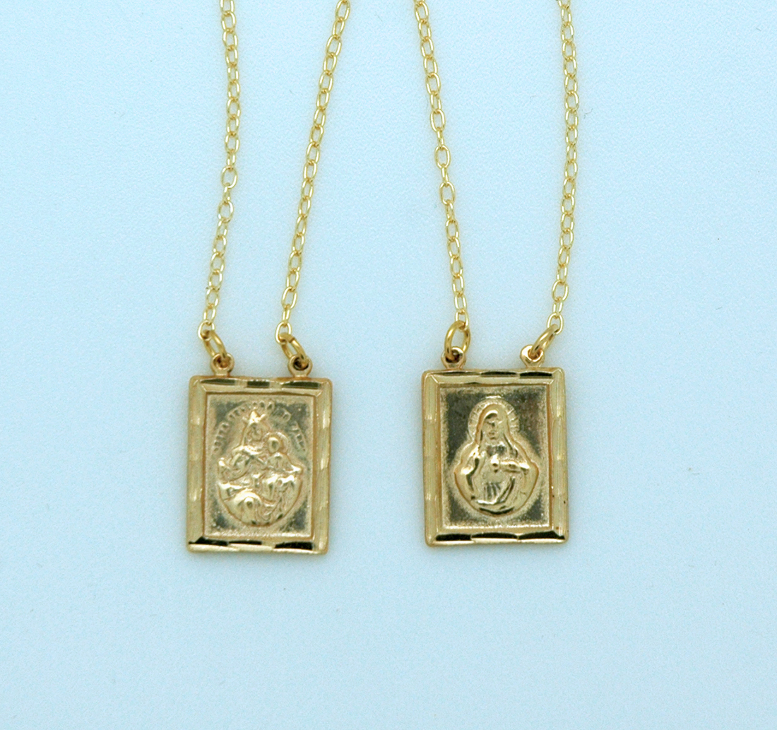 BF17 - Brazilian Gold Plated Scapular, Matte Finish