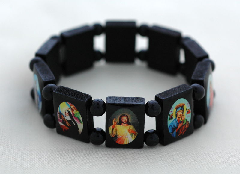 BVP10 - Brazilian Wood Saints Bracelet, Black