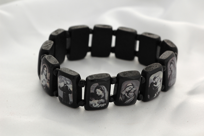 BVP18 - Brazilian Wood Bracelet, Black Wood, Black & White Pictures, Extra Large Fit