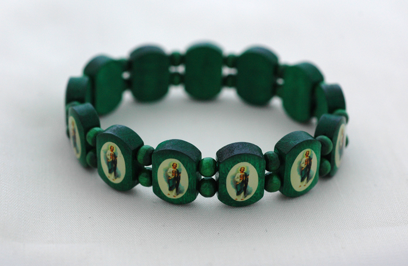 BP06JG - Brazilian Wood Bracelet, Green, St. Jude BP06JG - Brazilian Wood Bracelet, Green, St. Jude