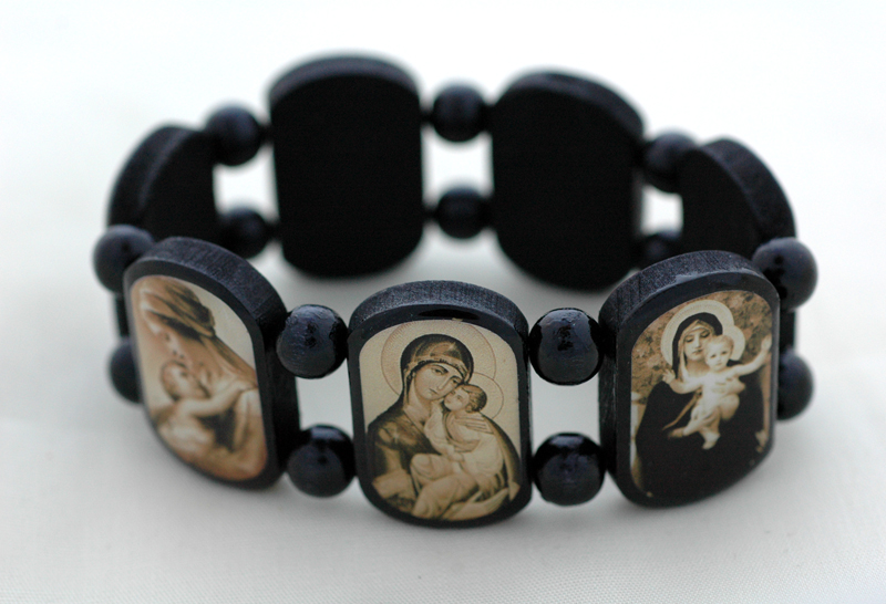 BP7BKS - Brazilian Wood Bracelet, Black, Sepia Madonnas BP7BKS - Brazilian Wood Bracelet, Black, Sepia Madonnas