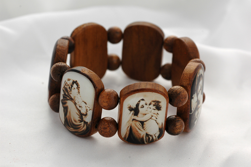 BP7MS - Brazilian Wood Bracelet, Brown, Sepia Madonnas