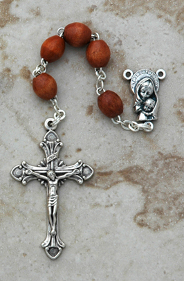 DR11BR - Italian Wood Rosary, Brown