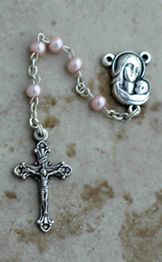 DR76P - Italian Pearl Rosary, Pink