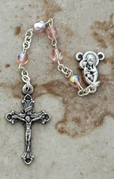DR81P - Italian Cut Glass Rosary, Pink DR81P - Italian Cut Glass Rosary, Pink
