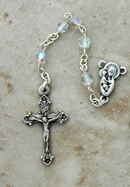 DR81W - Italian Cut Glass Rosary, Clear DR81W - Italian Cut Glass Rosary, Clear