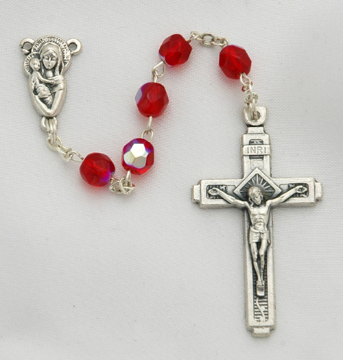 DR83R - Italian Cut Glass Rosary, Red DR83R - Italian Cut Glass Rosary, Red