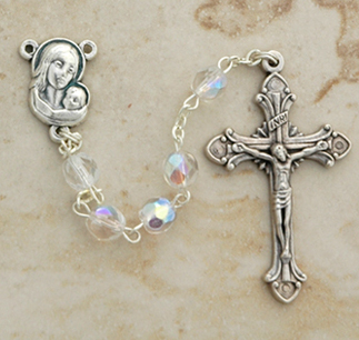 DR83W - Italian Cut Glass Rosary, Clear DR83W - Italian Cut Glass Rosary, Clear