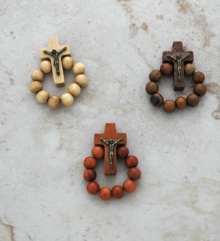 BA8621 - Brazilian Wood Rosary Ring