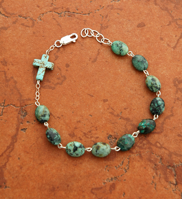 SSB9 - Sterling Silver Turquoise Nugget Bracelet