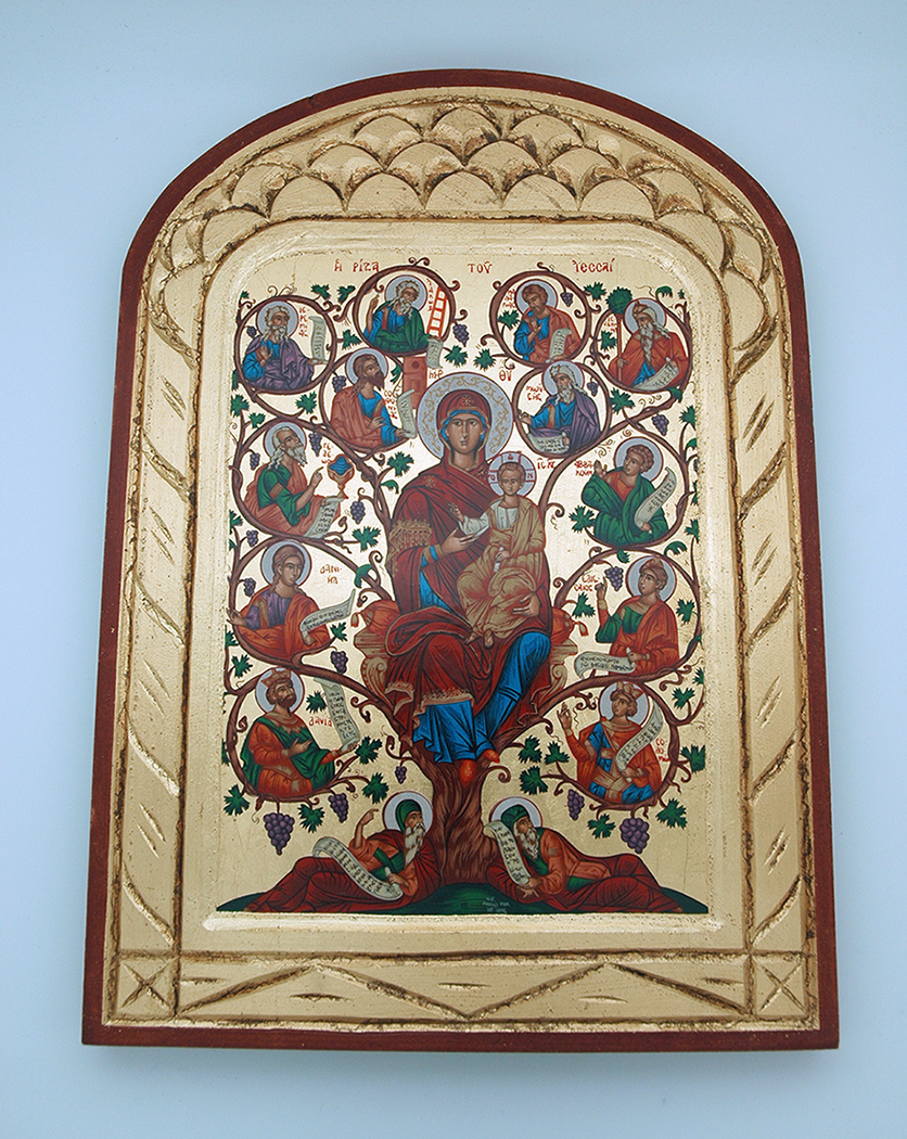 G2SKS-3 - Greek Icon, Hand Painted Serigraph, Madonna & Apostles, 14x10 in.