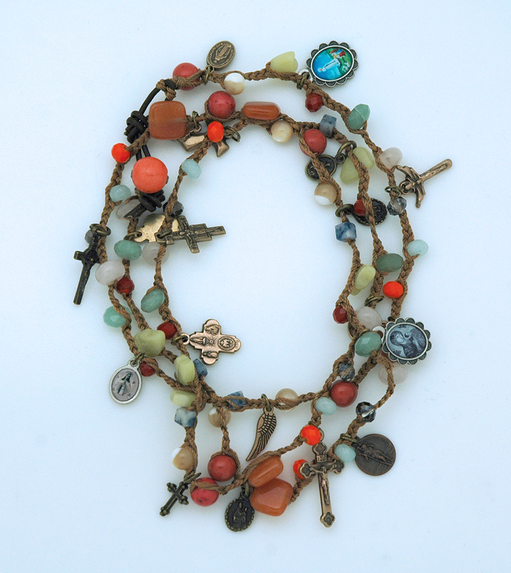 LA11302B-M - Multi Gemstone Wrap Bracelet