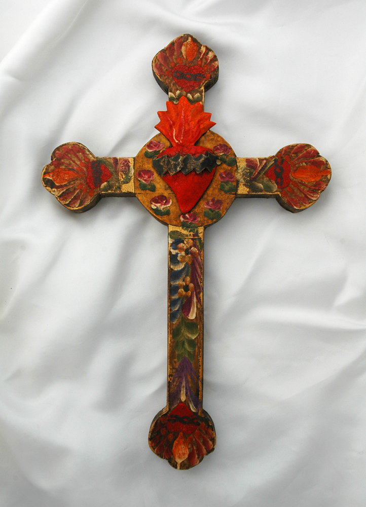 MXC14 - Mexican Hand Painted Cross, 12 in.