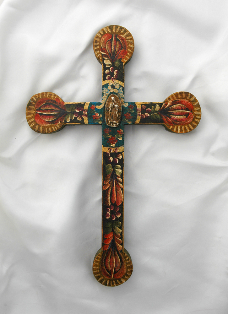 MXC3 - Mexican Hand Painted Cross, 12 in.