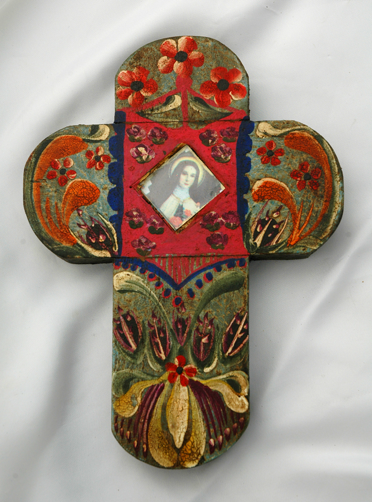 MXC8 - Mexican Hand Painted Cross, 7 1/2 in.