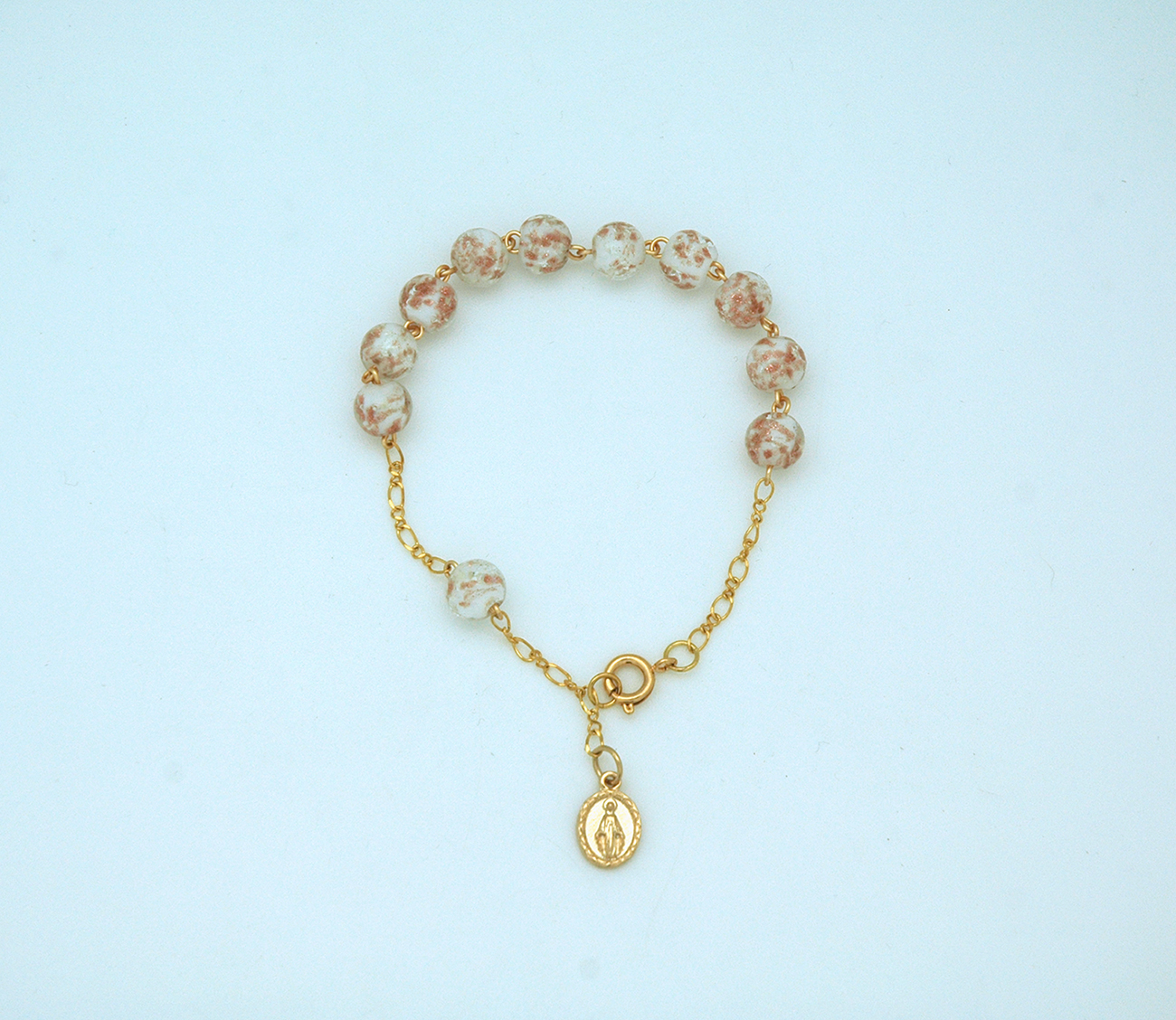 PMLB900W - Luminous Glass Rosary Bracelet from Fatima, White