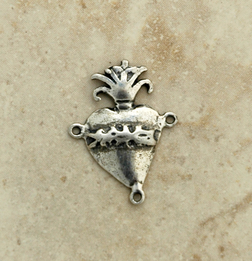 SS21 - Sterling Silver Center, Milagro Heart, 1 in.