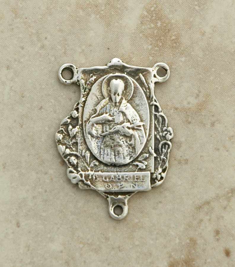 SS44 - Sterling Silver Center, St. Gabriel of the Passionists, 1 1/4 in.