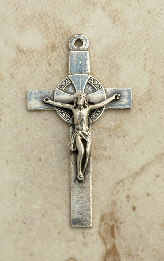 SSC14 - Sterling Silver Crucifix, Spain, Late 19th Century, 2 3/4 in.