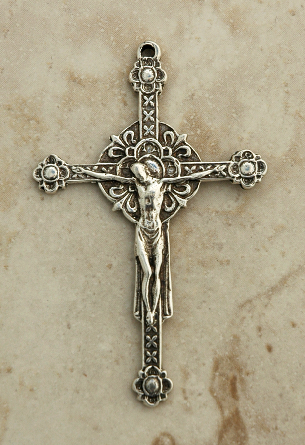SSC16 - Sterling Silver Crucifix, Europe, Renaissance, 3 in.