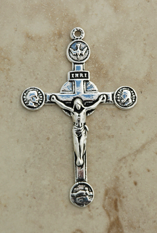 SSC33 - Sterling Silver Crucifix, 19th Century, 2 3/4 in.