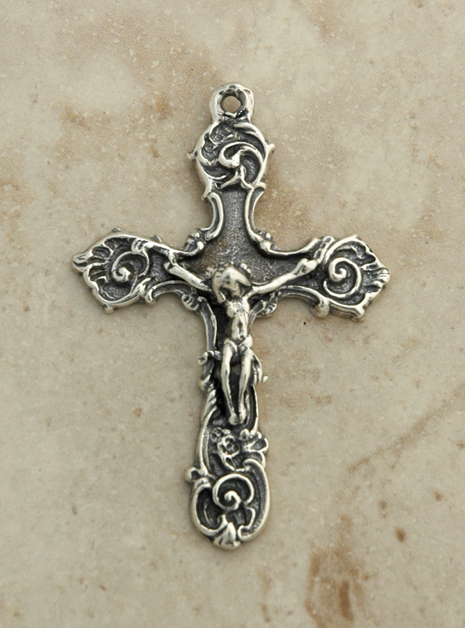 SSC5 - Sterling Silver Crucifix, Unknown Origin, 2 1/4 in.