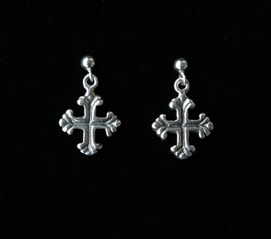 SSE10 - Sterling Silver Earrings, Cross