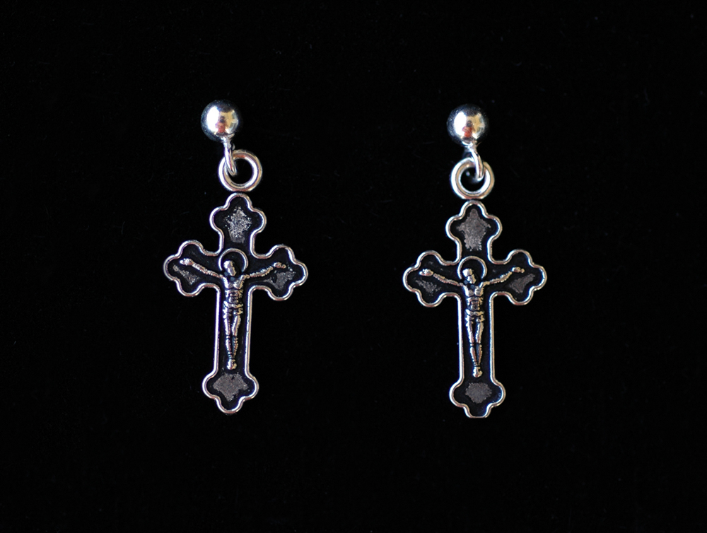 SSE20 - Sterling Silver Earrings, Crucifix
