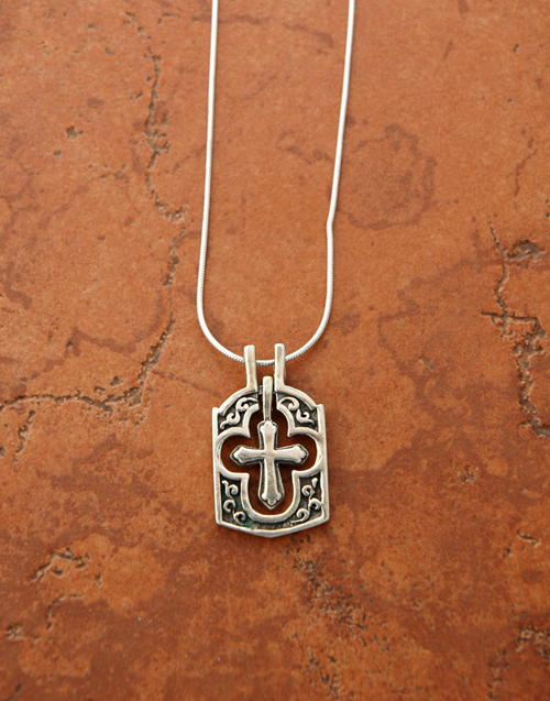 SSN47 - Sterling Silver Cross on Sterling Silver Chain