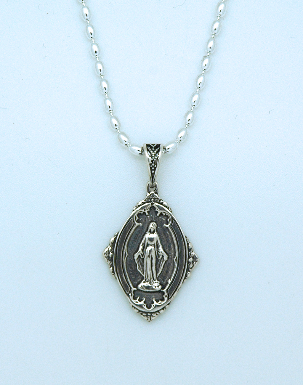 SSN54 - Sterling Silver Miraculous Medal on Sterling Silver Chain