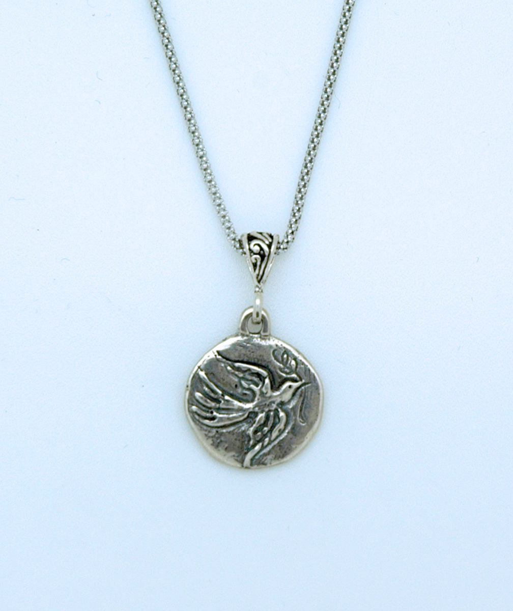 SSN67 - Sterling Silver Holy Spirit on Sterling Silver Chain