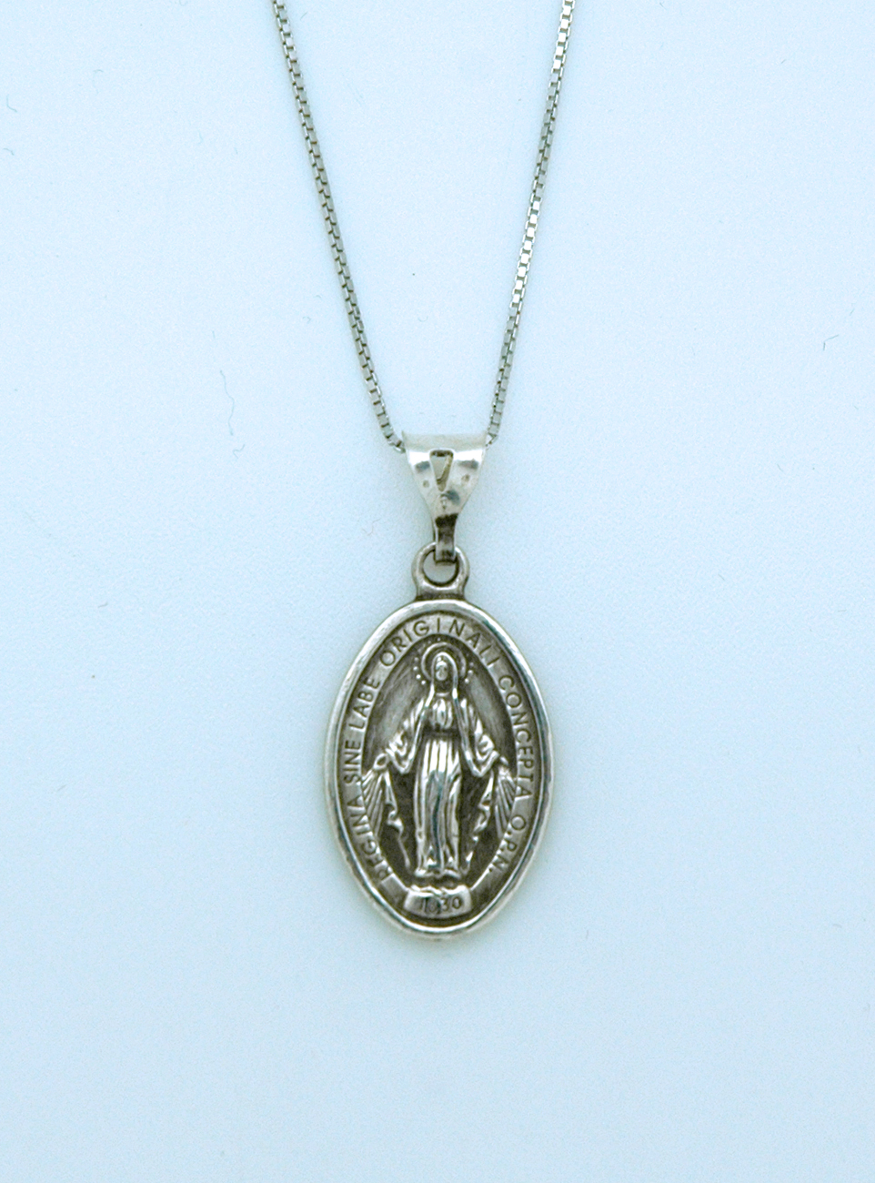 SSN78 - Sterling Silver Miraculous Medal on Sterling Silver Chain