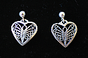 SSE6 - Sterling Silver Earrings, Filigree Hearts