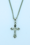 BCR13 - Brazilian Crucifix Necklace, Stainless Steel, 3/4 in., 20 in. Chain