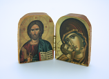 GA1 - Greek Icon, Small Diptych, 2 in.