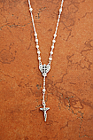 SSN61 - Sterling Silver Heart with Cross on Sterling Silver Chain