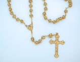 PS8D - 8 mm. Gold and Crystals Rosary from Fatima
