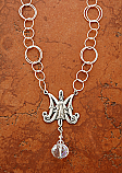 SSN74 - Sterling Silver Ave Maria on Sterling Silver Circle Link Chain with Crystal