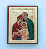 G0SF-HF - Greek Hand Painted Serigraph, Holy Family, 4x5 in.