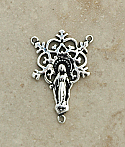SS14 - Sterling Silver Center, Snowflake with Our Lady of Grace, 1 in.