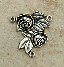 SS15 - Sterling Silver Center, Roses/Miraculous Medal, 3/4 in.
