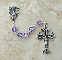 SSR40 - Sterling Silver Rosary, Swarovski Crystal, Violet