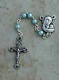 DR76B - Italian Pearl Rosary, Blue
