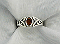 WG3101 - Sterling Silver Ring, Garnet Trinity