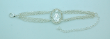 BPS71 - Brazilian Bracelet, Silver, Multi-Chain, Miraculous Medal with Crystals