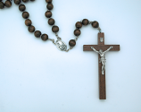 P21MPVC - Light Wood Wall Rosary from Fatima, 18 mm. Beads