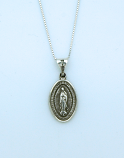 SSN60 - Sterling Silver Guadalupe Medal on Sterling Silver Chain