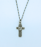 SSN48 - Sterling Silver Necklace, Cross with Heart, 18 in. Sterling Silver Chain