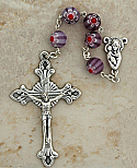 DR120A - Italian Murano Glass Rosary, Amethyst
